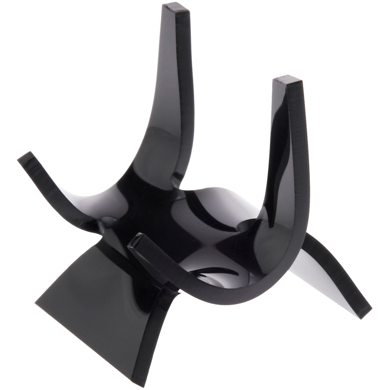 Plymor Black Acrylic Double-Scoop Display Easel, 1.75" H x 1.75" W x 1.75" D